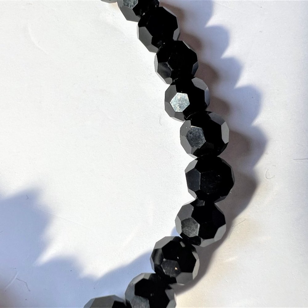 NWT Alexa's Angels Laughing Buddha w/Faceted Black Beads Stretch Bracelet - Picture 4 of 8